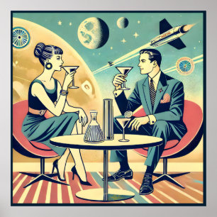 Póster Carteles de viajes espaciales de Martini
