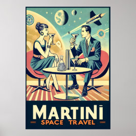 Póster Carteles de viajes espaciales de Martini