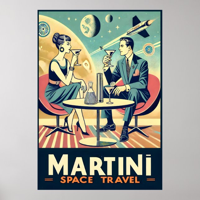 Póster Carteles de viajes espaciales de Martini (Frente)