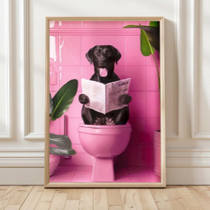 Póster Carteles divertidos de Labrador Retriever negro pa