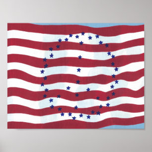 Póster Carteles modernos del signo de la paz de la bander