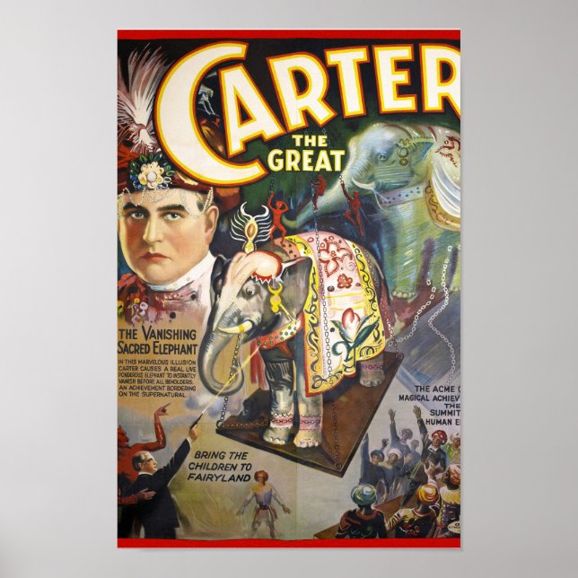 Póster Carter El gran Poster mago vintage restaurado (Frente)