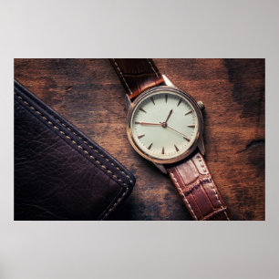 Póster Cartera y reloj. Objetos comerciales