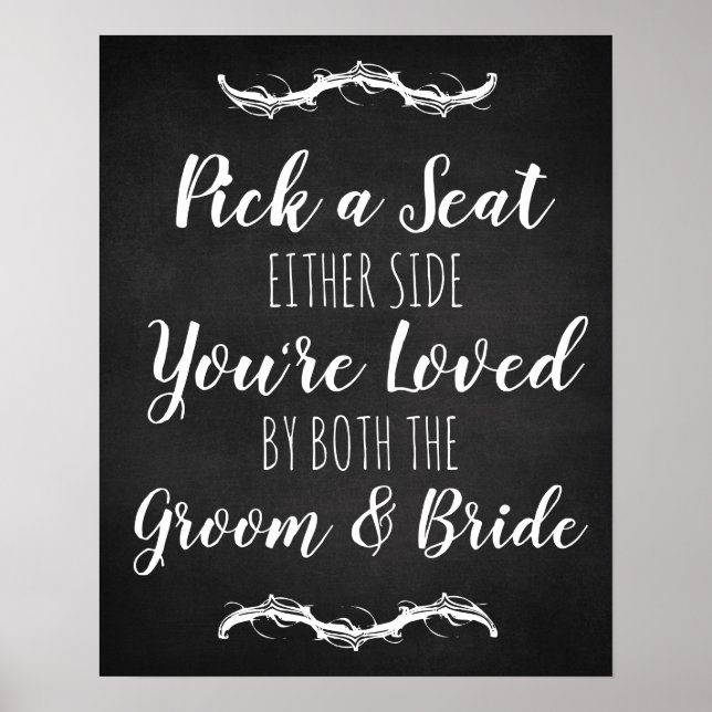Póster Cartón de boda Elija un asiento en cualquiera de l (Frente)