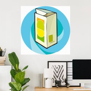 Póster Cartón de jugo colorido moderno Mínimo