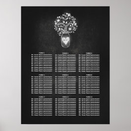 Póster Cartón de la placa de asiento del Boda Mason Jar