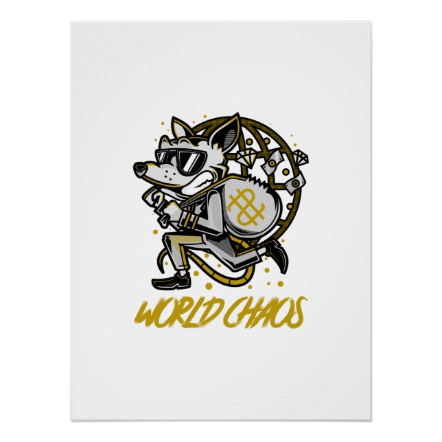 Póster Cartoon Animal | Fox & Crypto Wolf Art (Anverso)