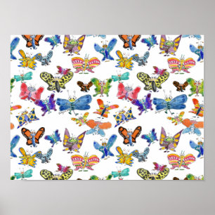 Póster Cartoon Butterflies Tissue Paper