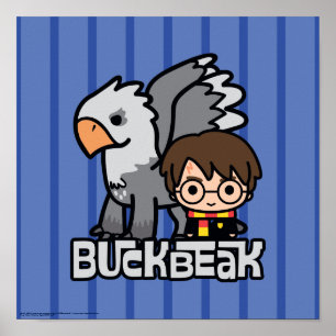 Póster Cartoon Harry Potter and Buckbeak