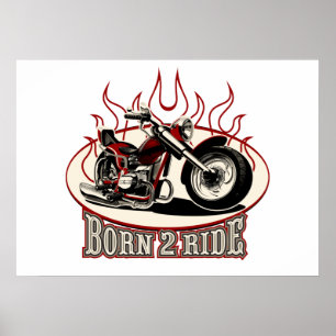 Póster Cartoon motorcycle