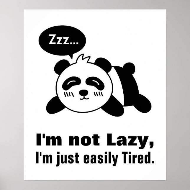Póster Cartoon of Cute and Lazy Panda (Frente)