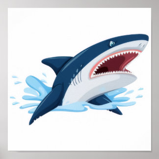 Póster cartoon shark