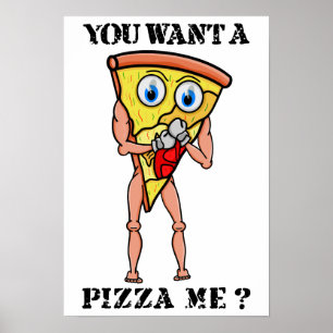 Póster Cartoon Trash Talking Pizza Boxing