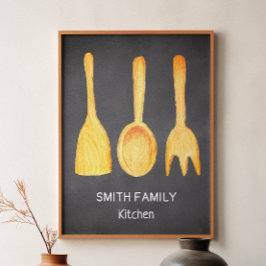 Póster Cartucho de utensilios de cocina amarillo blanco n