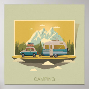 Póster Carvan Camping