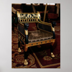 Póster Carved armchair with gilt details