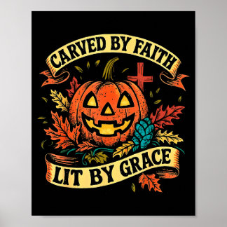 Póster Carved By Faith Lit By Grace Religious Christian H