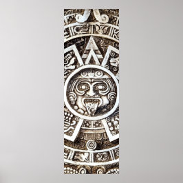 Póster Carved Stone Mayan Aztec MesoAmerican Sun Calendar
