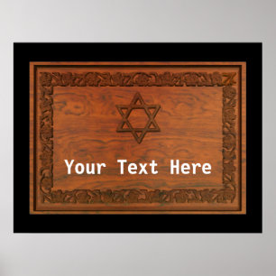 Póster Carved Wood Star Of David