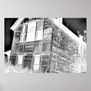 Póster Casa abandonada de dos historias - negativa