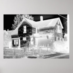 Póster Casa abandonada - negativo