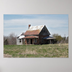 Póster Casa abandonada vieja en el país
