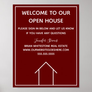 Póster Casa abierta de Personalizado de Maroon Real Estat