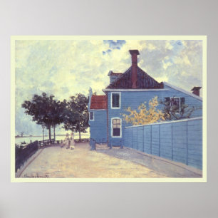 Póster Casa azul en Zaandam de Claude Monet