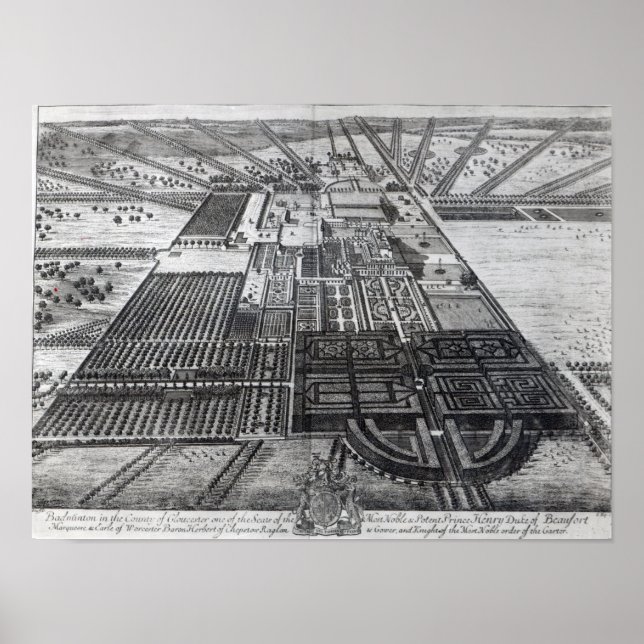 Póster Casa Badminton en el condado de Gloucester (Frente)