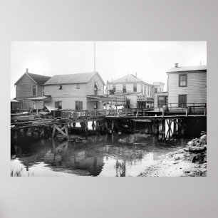 Póster Casa Blanca en la Bahía de Jamaica, NY, años 1910