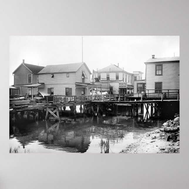 Póster Casa Blanca en la Bahía de Jamaica, NY, años 1910 (Frente)