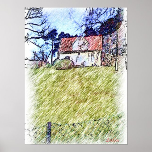Póster casa blanca en la colina (Frente)