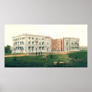 Póster Casa Blanca luego del ataque británico de 1814