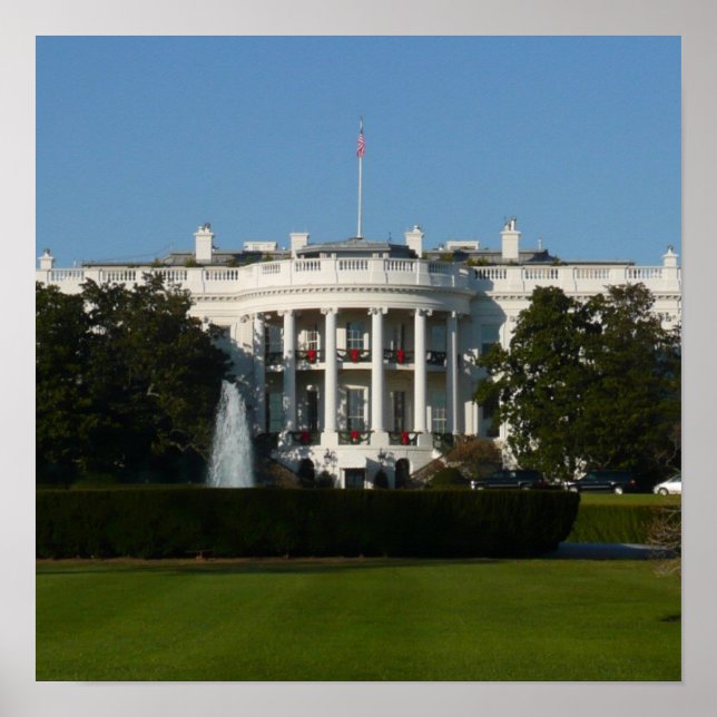 Póster Casa Blanca navidades de días festivos Washington  (Frente)
