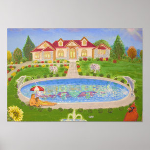 Póster Casa bonita en el campo