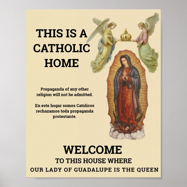 Póster Casa Católica Nuestra Señora de Guadalupe Español (Frente)