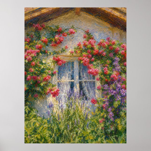 Póster Casa con Rosas (Frente)