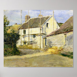 Póster Casa con Scaffolding (obra de construcción de époc