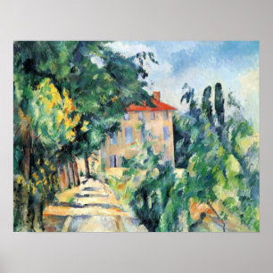 Póster Casa con techo rojo de Paul Cezanne
