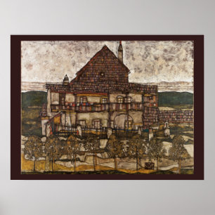 Póster Casa con tejado de ripias por Egon Schiele