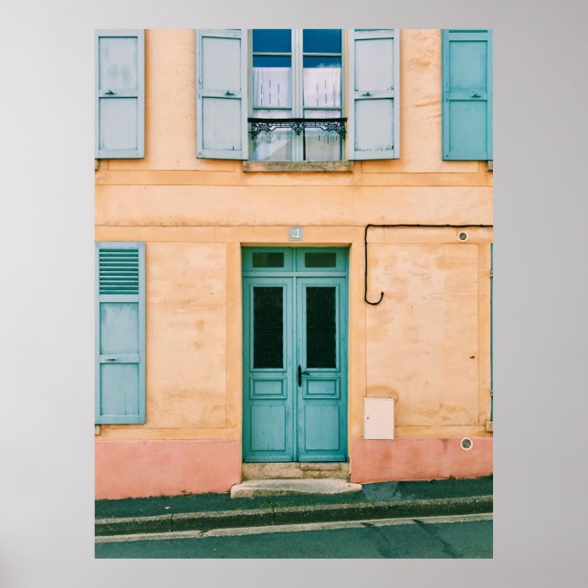 PÓSTER CASA CON VENTANA ABIERTA Y PUERTA CERRADA (Frente)