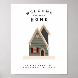 Póster Casa Contemporánea Personalizado de Bienvenida