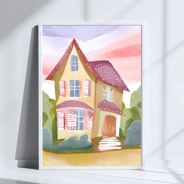 Póster Casa de acuarela | Bonito pintado (Subido por el creador)