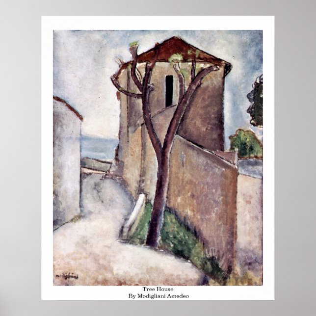 Póster Casa De Árboles Por Modigliani Amedeo (Frente)