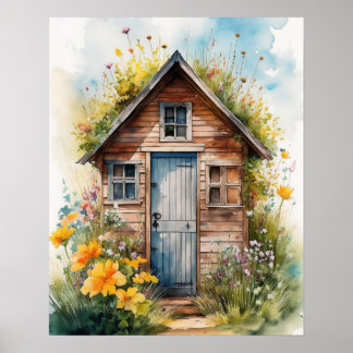 Póster Casa de Aseo Acuarela 3