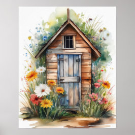 Póster Casa de Aseo Acuarela 4