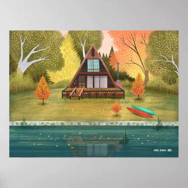 Póster Casa de cabaña A-Frame  (Frente)