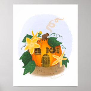 Póster Casa de campo de calabaza de calabaza Imprimir