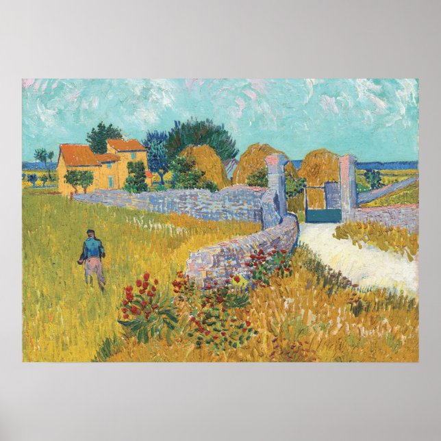 Póster Casa de campo de Van Gogh restaurada en la Francia (Frente)