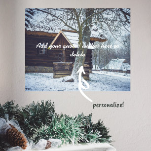 Póster Casa de campo en la nieve